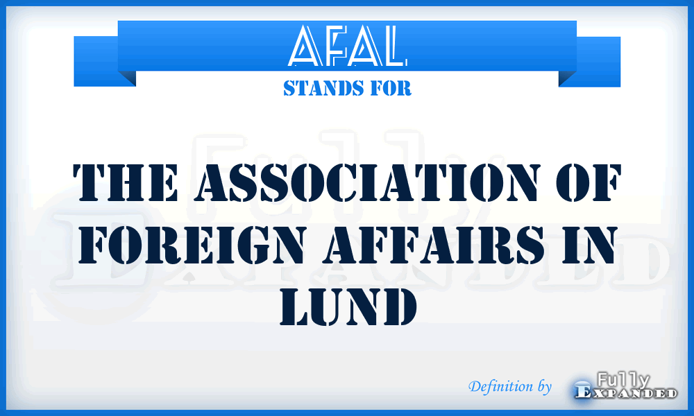 AFAL - The Association of Foreign Affairs in Lund