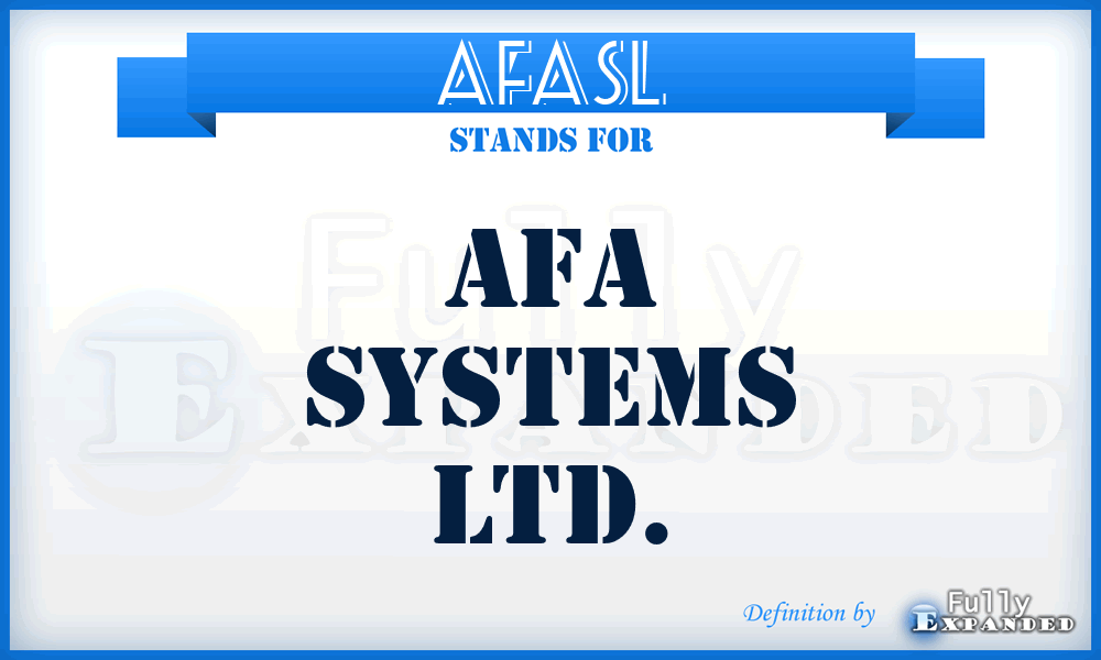 AFASL - AFA Systems Ltd.
