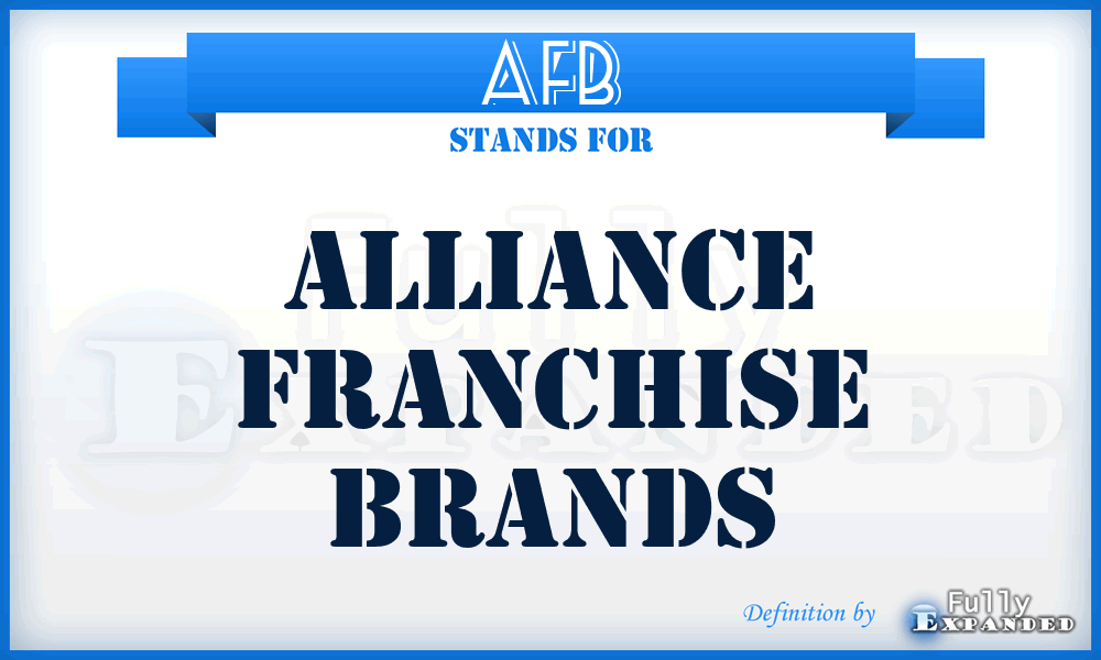 AFB - Alliance Franchise Brands