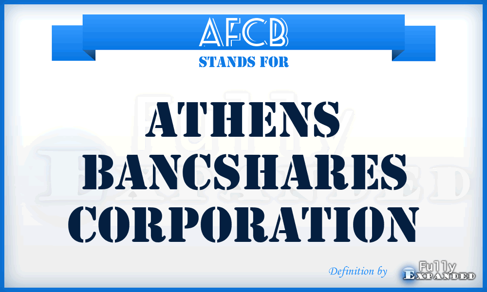 AFCB - Athens Bancshares Corporation