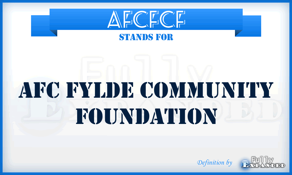 AFCFCF - AFC Fylde Community Foundation