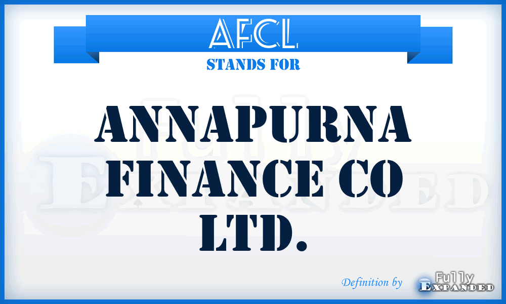 AFCL - Annapurna Finance Co Ltd.