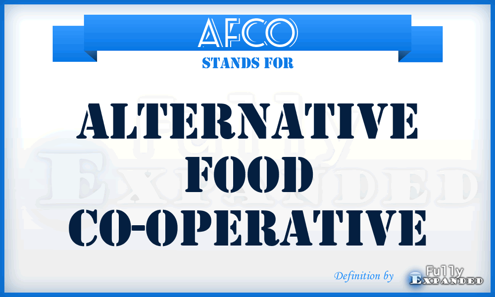 AFCO - Alternative Food Co-Operative