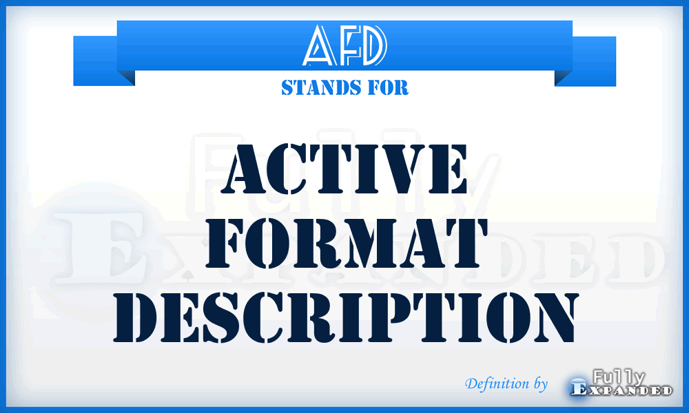 AFD - Active Format Description