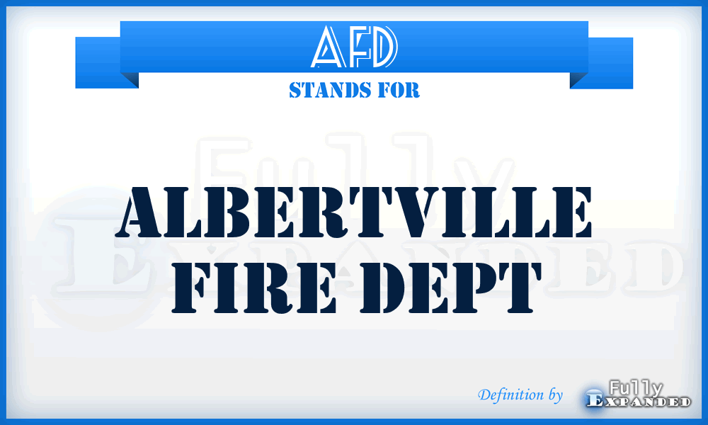 AFD - Albertville Fire Dept