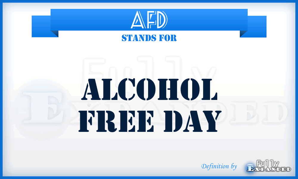 AFD - Alcohol Free Day