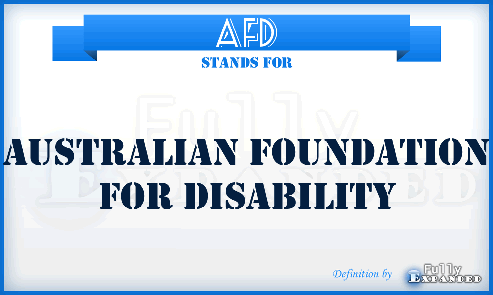 AFD - Australian Foundation for Disability