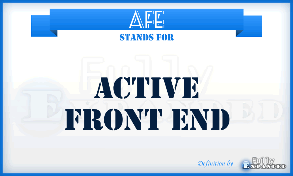 AFE - Active Front End