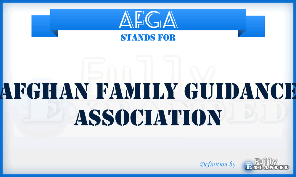 AFGA - Afghan Family Guidance Association