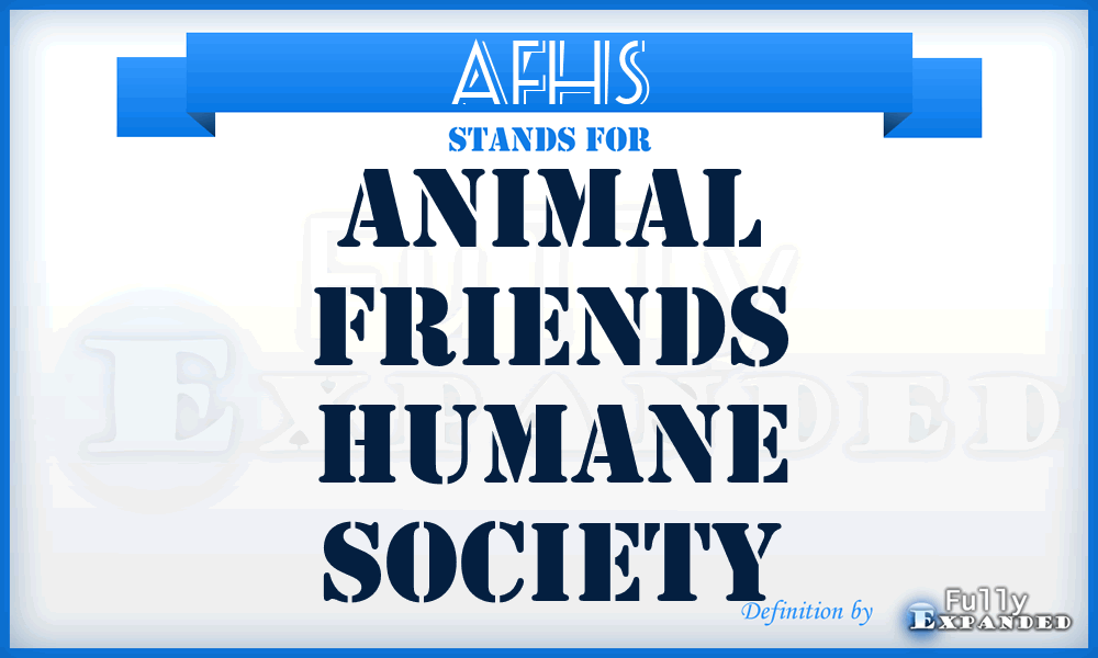 AFHS - Animal Friends Humane Society