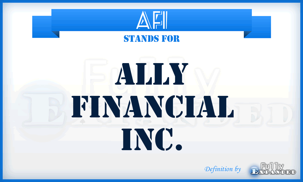 AFI - Ally Financial Inc.