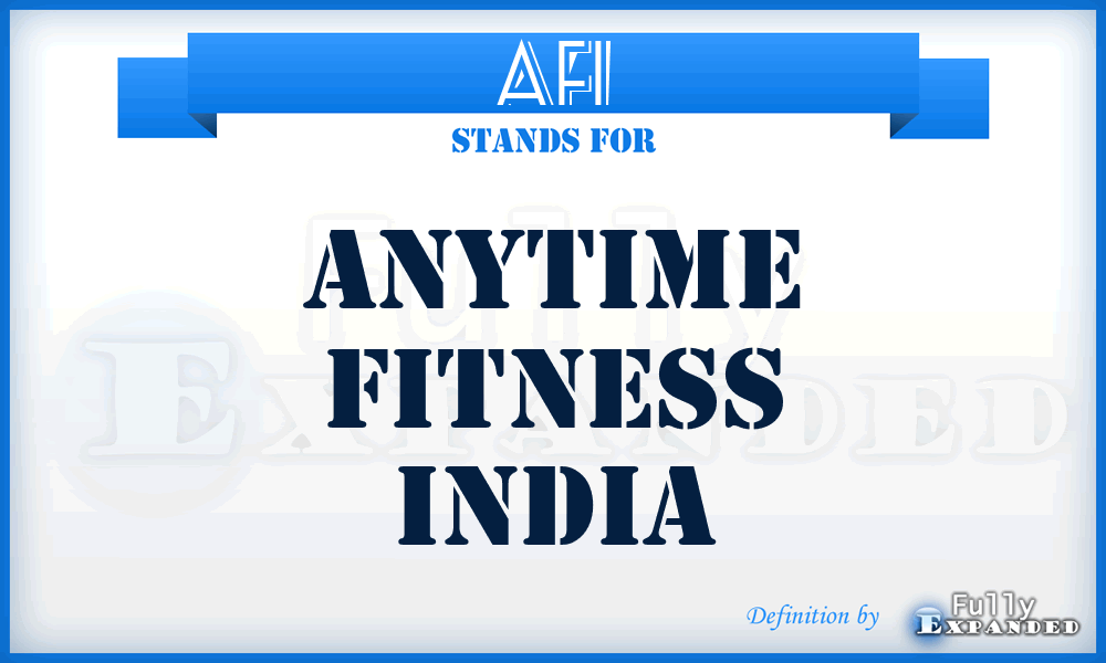 AFI - Anytime Fitness India