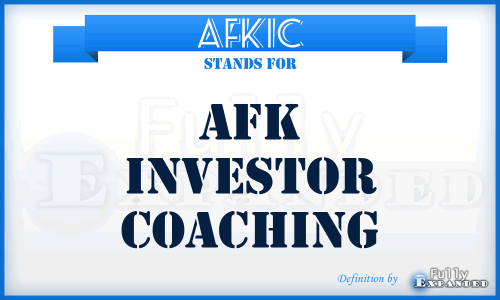 AFKIC - AFK Investor Coaching