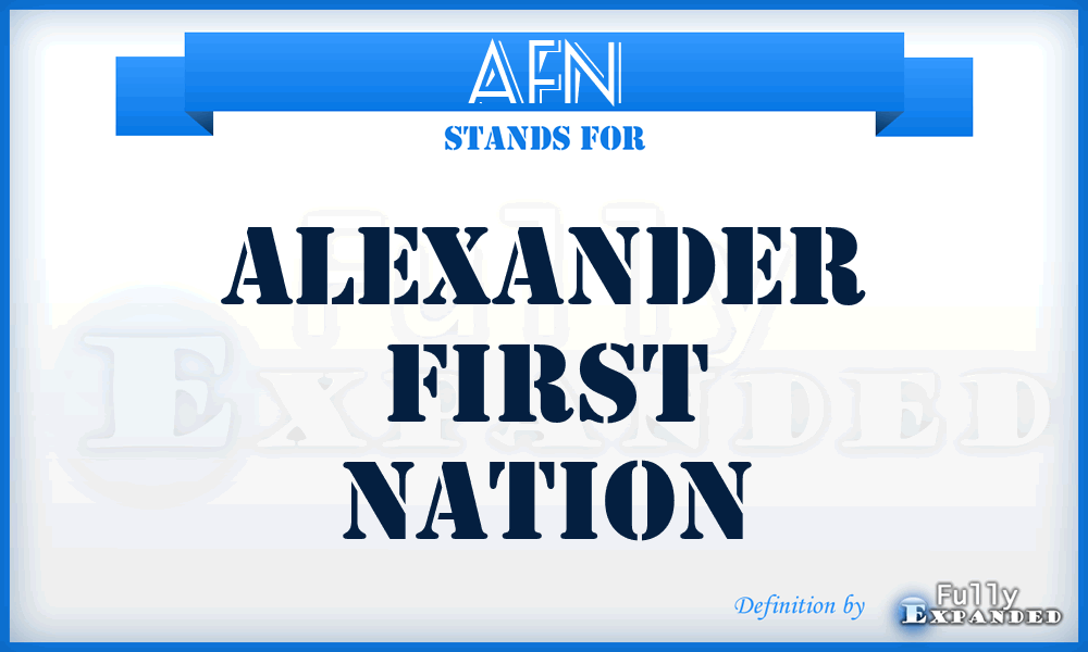 AFN - Alexander First Nation