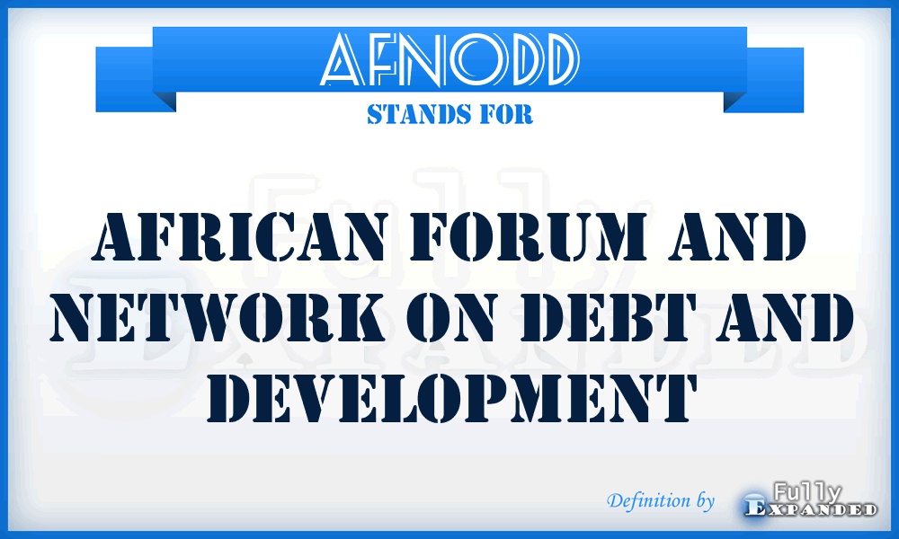 AFNODD - African Forum and Network On Debt and Development