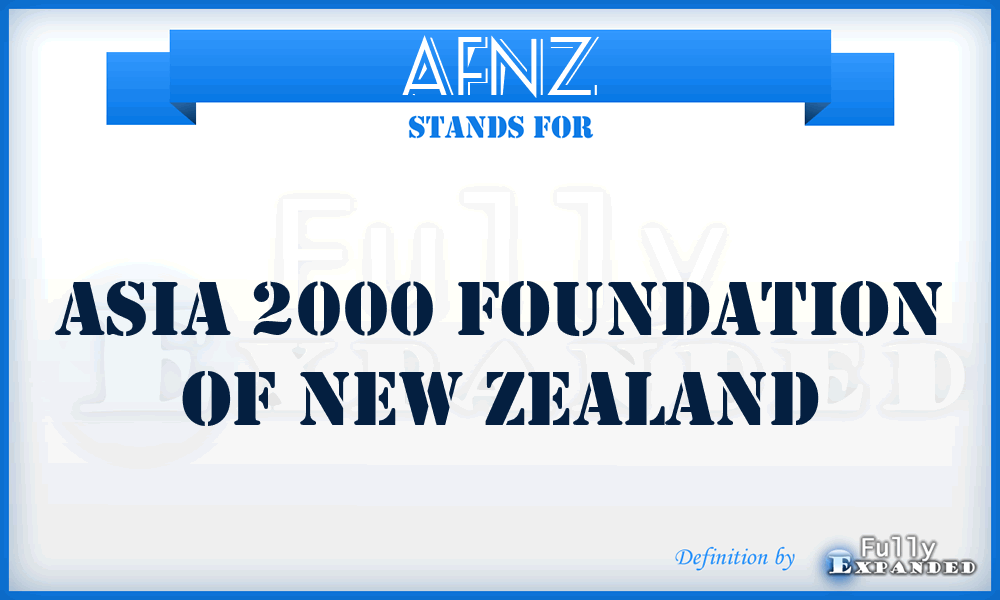 AFNZ - Asia 2000 Foundation of New Zealand