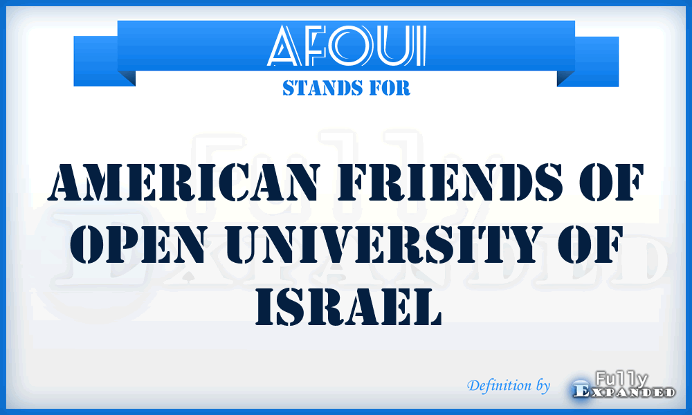 AFOUI - American Friends of Open University of Israel