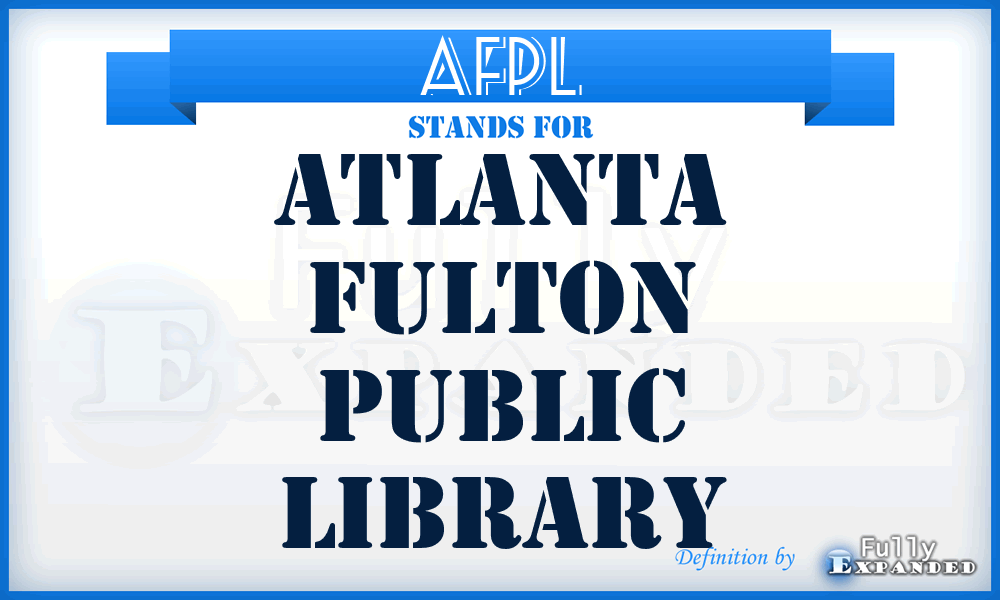 AFPL - Atlanta Fulton Public Library