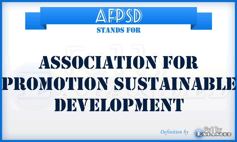 AFPSD - Association For Promotion Sustainable Development