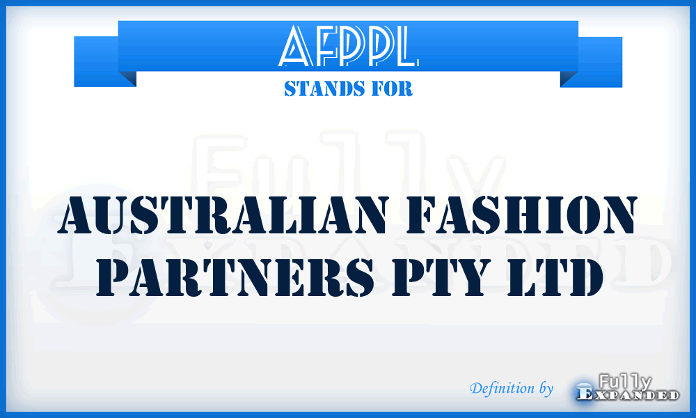 AFPPL - Australian Fashion Partners Pty Ltd