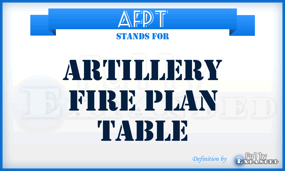 AFPT - Artillery Fire Plan Table
