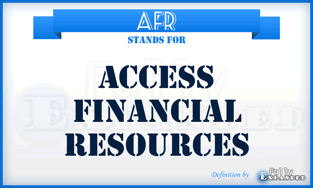 AFR - Access Financial Resources