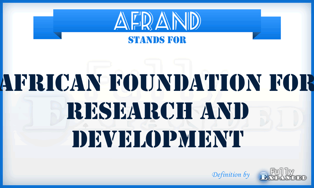 AFRAND - African Foundation for Research and Development