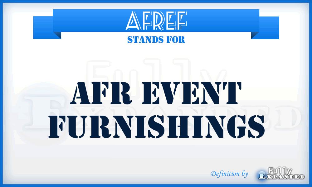 AFREF - AFR Event Furnishings