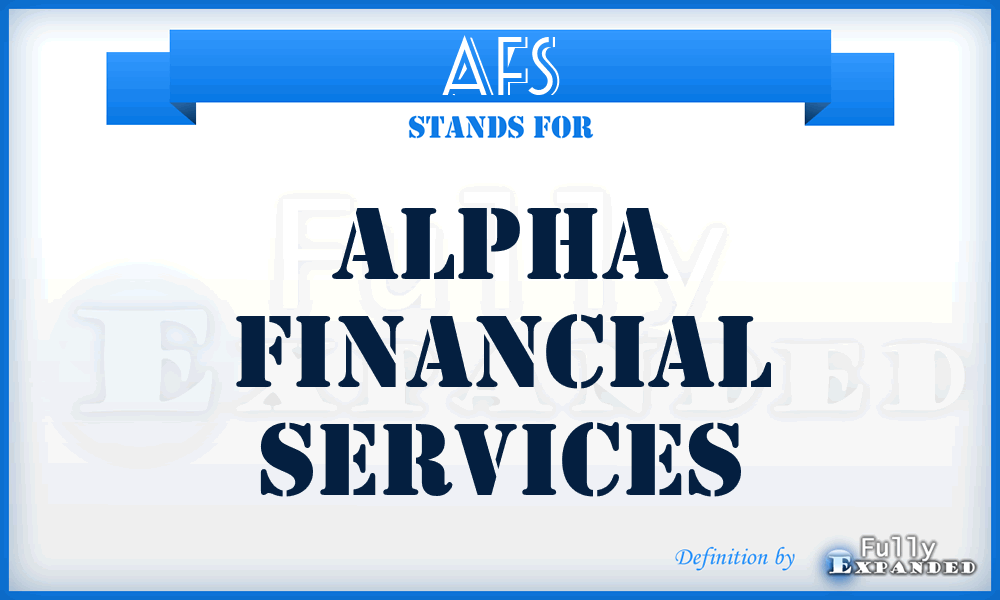 AFS - Alpha Financial Services