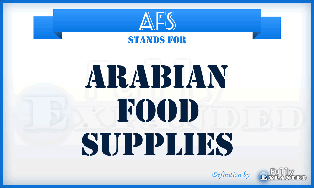 AFS - Arabian Food Supplies