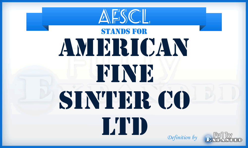 AFSCL - American Fine Sinter Co Ltd