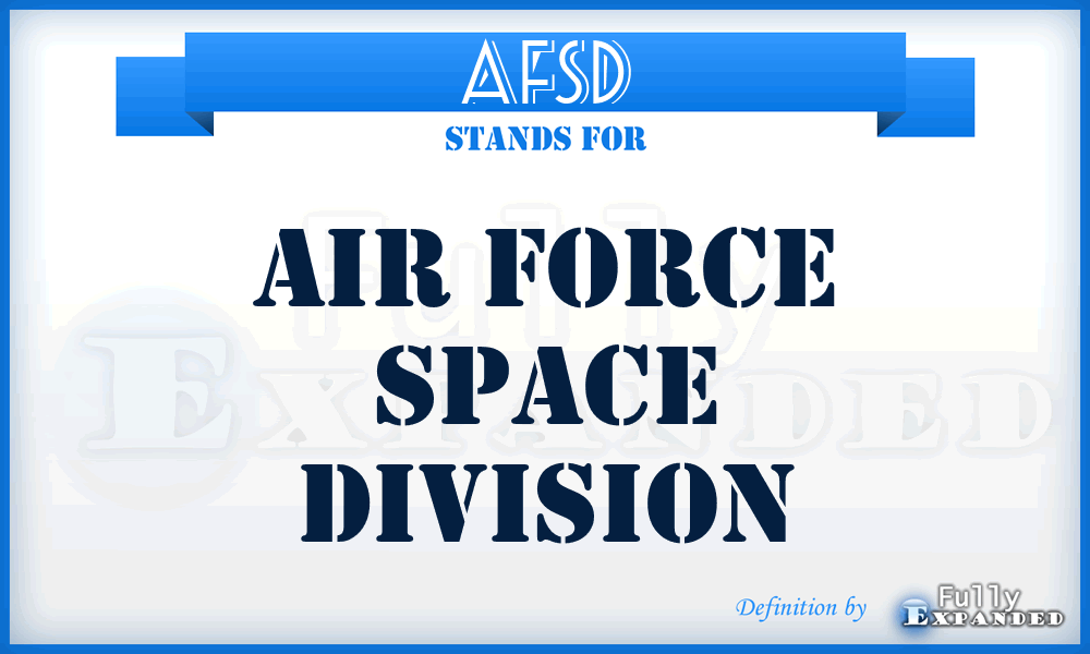 AFSD - Air Force Space Division
