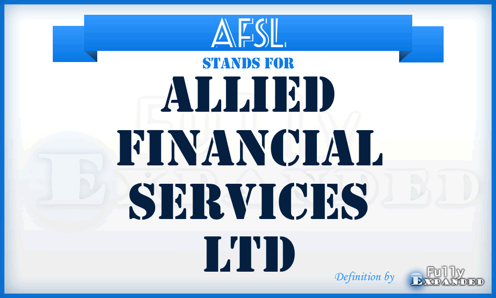 AFSL - Allied Financial Services Ltd