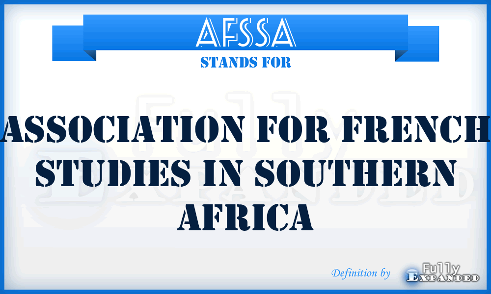 AFSSA - Association for French Studies in Southern Africa