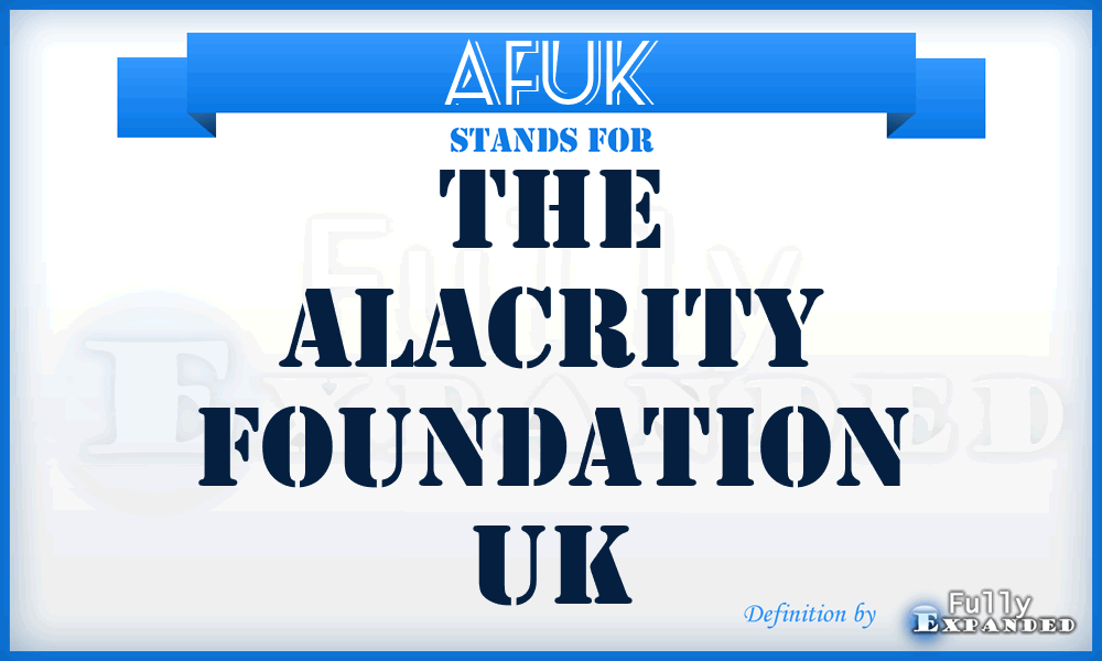 AFUK - The Alacrity Foundation UK