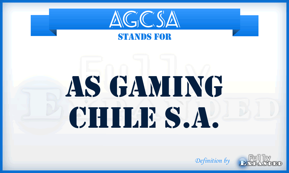 AGCSA - As Gaming Chile S.A.