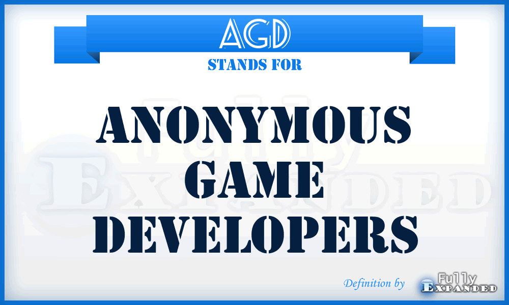 AGD - Anonymous Game Developers