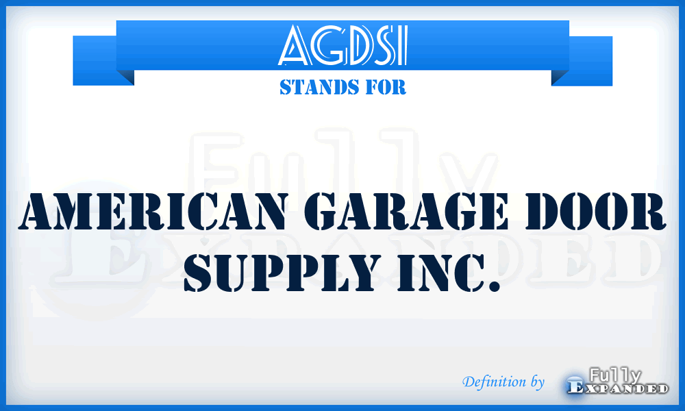 AGDSI - American Garage Door Supply Inc.
