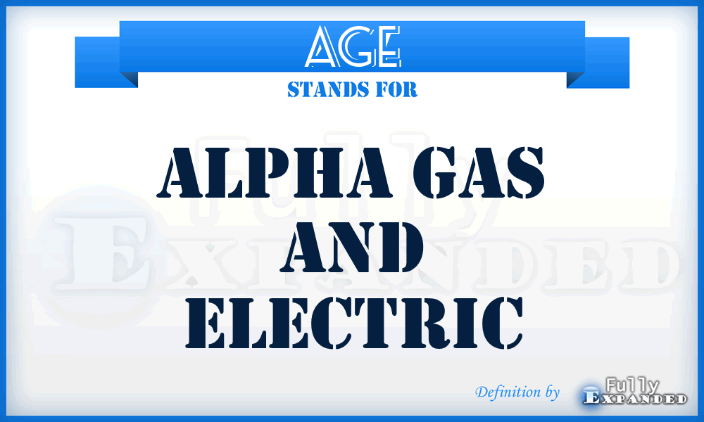 AGE - Alpha Gas and Electric