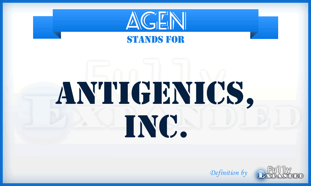 AGEN - Antigenics, Inc.