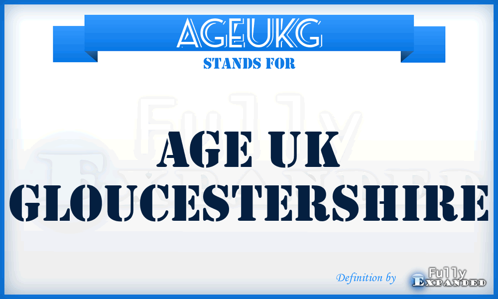 AGEUKG - AGE UK Gloucestershire