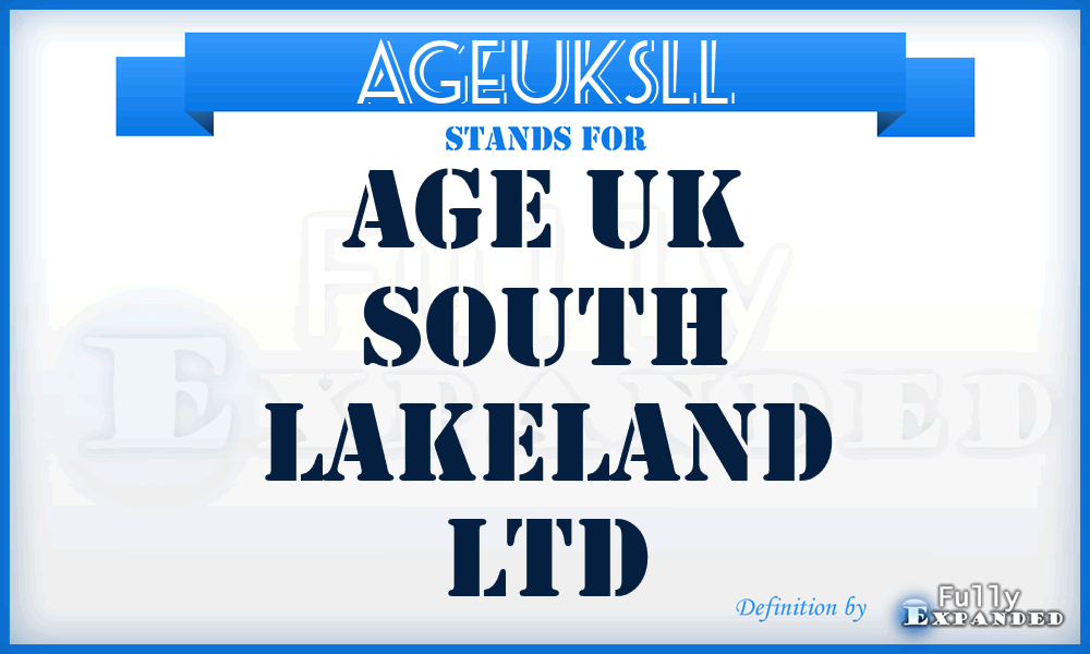 AGEUKSLL - AGE UK South Lakeland Ltd