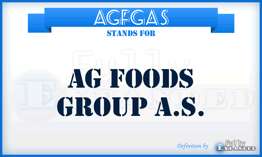 AGFGAS - AG Foods Group A.S.