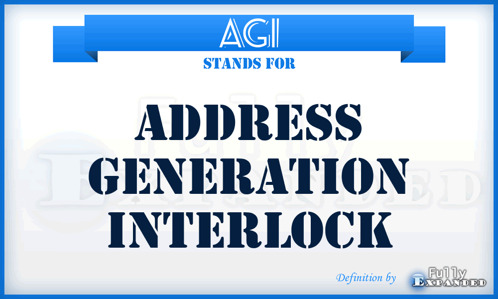 AGI - Address Generation Interlock