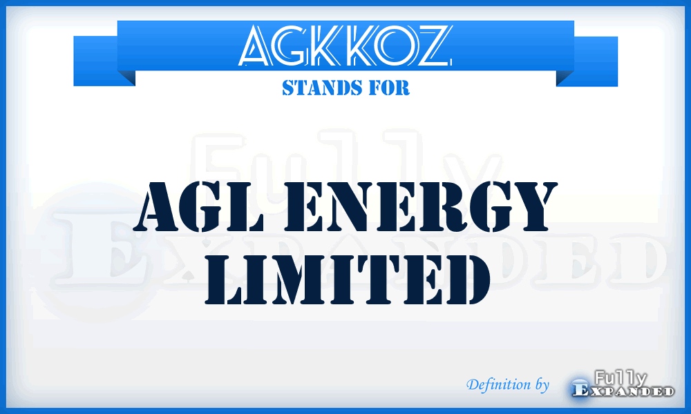 AGKKOZ - Agl Energy Limited