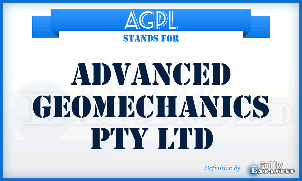 AGPL - Advanced Geomechanics Pty Ltd