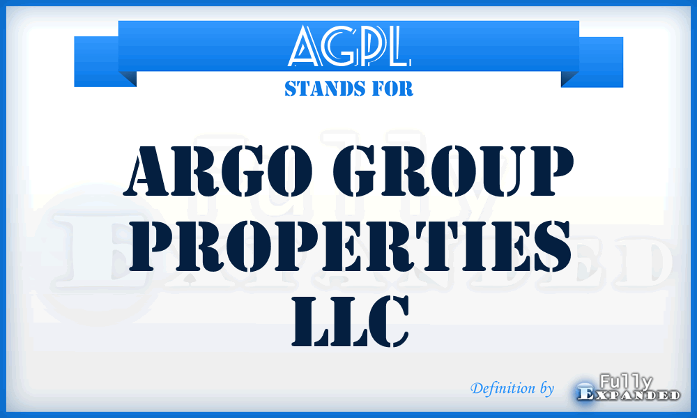 AGPL - Argo Group Properties LLC