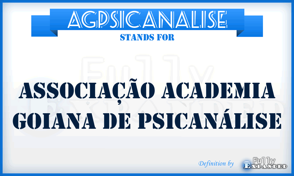 AGPsicanalise - Associação Academia Goiana de Psicanálise