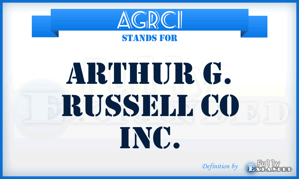AGRCI - Arthur G. Russell Co Inc.