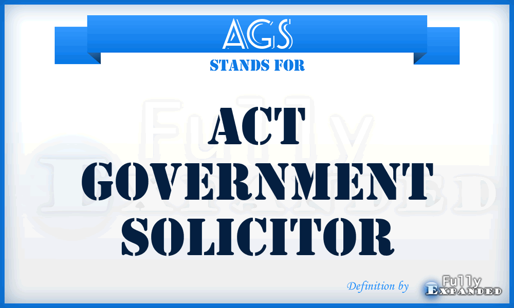 AGS - Act Government Solicitor